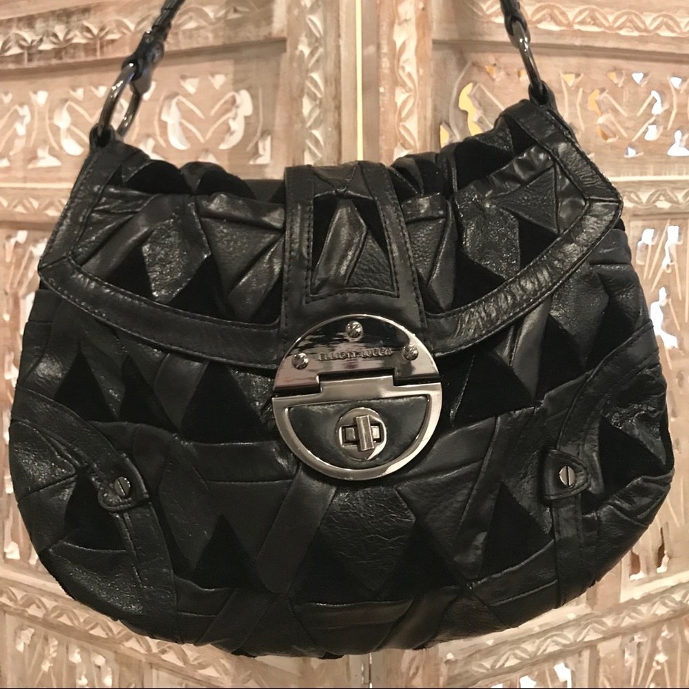 Elliot Lucca Patchwork Black Leather Handbag - image 1